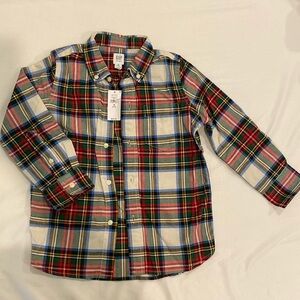 GAP Kids - Boys XS 4/5 - holiday multi plaid button down shirt - NWT